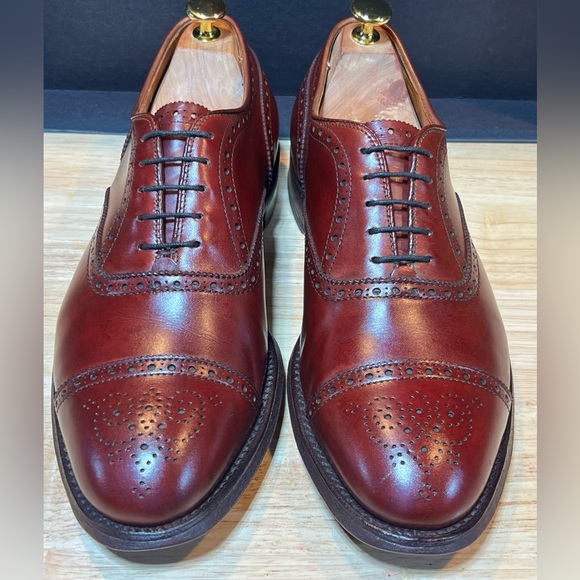 Alden Men\'s Burgundy Leather Cap Toe Oxfords Sz 7D Made In USA ?? main image 11